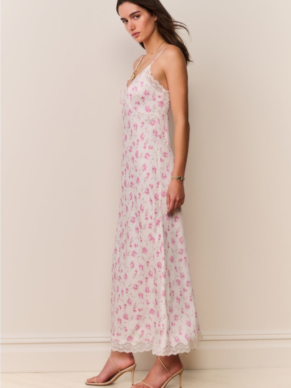 LoveShackFancy Pink Floral Slip Dress - Picture 3 of 5